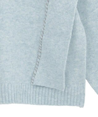 CRAFT STANDARD BOUTIQUE ハンドステッチデザインニットプルオーバー Sax