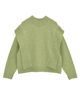 CRAFT STANDARD BOUTIQUE ハンドステッチデザインニットプルオーバー Green