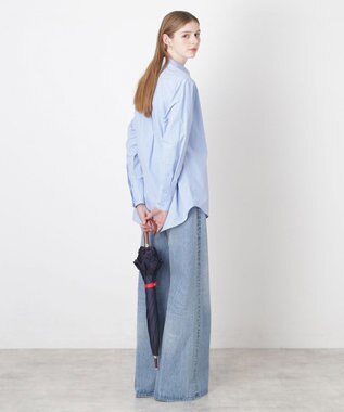 MOONBAT 【遮光/晴雨兼用日傘】POLO RALPH LAUREN(ポロ ラルフローレン) エンブフリル 長傘 遮熱 UV ディープブルー（EC限定色）