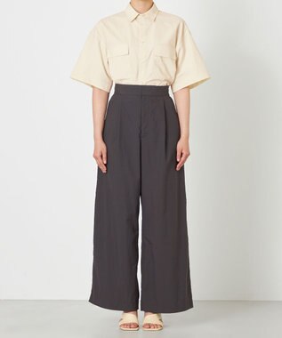 NAVE 【ReNAVE・洗える/撥水加工/接触冷感/UVケア/セットアップ】ナイロンタスラン ワイドパンツ グレー系