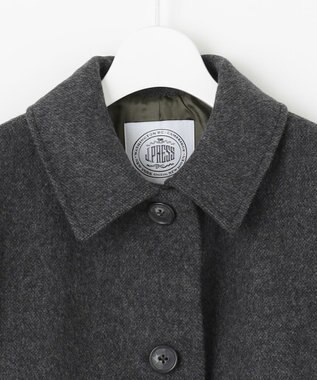 J.PRESS LADIES ショートビーバー ステンカラー コート チャコール系
