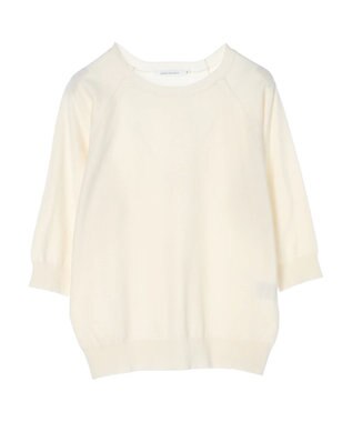 AMERICAN HOLIC ＵＶカットラグラン５分袖ニットプルオーバー Off White