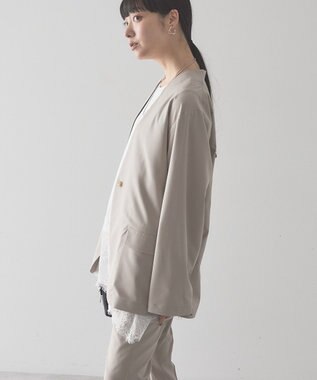 AMERICAN HOLIC 【予約】【マルチ機能】ノーカラージャケット Light Beige