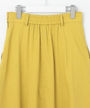 自由区 S 【洗える】リネンビスコースストレッチフレア スカート ピスタチオ