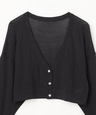 GRACE CONTINENTAL ショートドルマンニットカーディガン ブラック