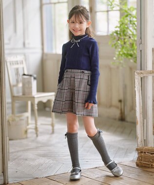 組曲 KIDS 【18-24㎝】かんたんストラップ バレエシューズ シルバー