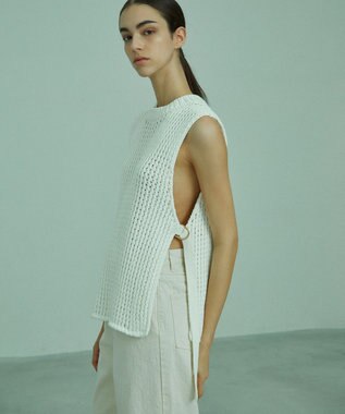 BEIGE， 【S-size】MALLOW / ニットベスト Ecru