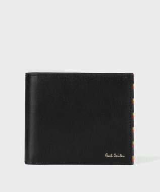 Paul Smith ブライトストライプトリム 2つ折り財布 ブラック