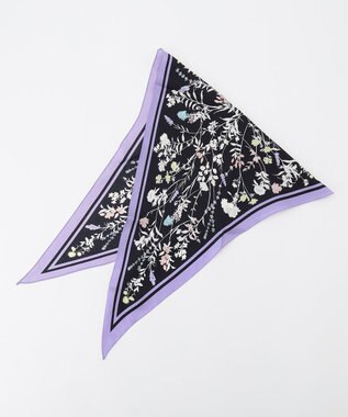 自由区 シルクプリント スカーフ ライラック系1