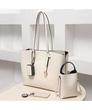 style code 【MERCURYDUO/マーキュリーデュオ】ラージトート スマートショルダー WFキーケース　三点セット アイボリー