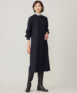 J.PRESS LADIES 【洗える】ANASTASIA milled ワンピース ネイビー系