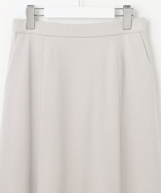 自由区 S 【洗える】WASHABLEPONTE セミフレアスカート ライトグレー系