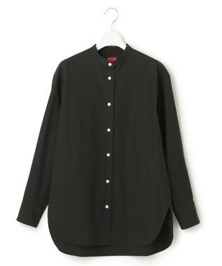 23区 【23区 | 5525gallery】コットンタイプライター バンドカラー シャツ ブラック系