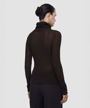 JOSEPH シアーウールリブ ハイネックニット Cocoa