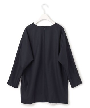 ICB 【洗える・WEB限定カラーあり】 ウールミルドサキソニー キーネックブラウス ネイビー系［WEB限定］