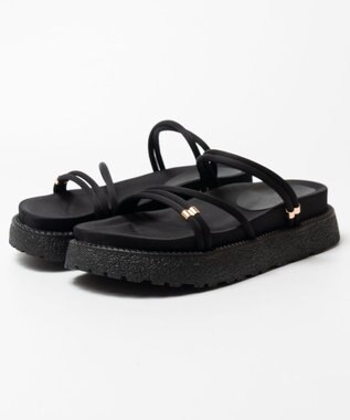 BONTRE 【MIONOTIS/ミオノティス】ナローベルト厚底2WAYサンダル /626B ブラック