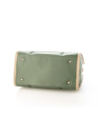 UNBILLION ペルケ perche / ナイロンキルト×クロコ型押し牛革2wayトートバッグS グリーン