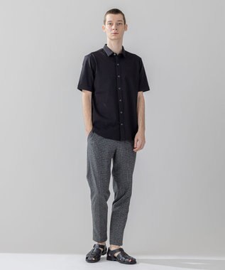 JOSEPH HOMME 【WEB・一部店舗限定】 ドライサッカーストレッチ　半袖レギュラーカラーシャツ ブラック系