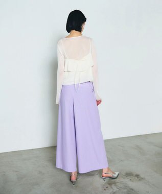 GRACE CONTINENTAL ツータックベルトワイドパンツ ラベンダー