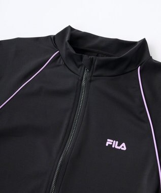 OP／FILA 【FILA】男女兼用ベーシックラッシュガード ブラック×パープル