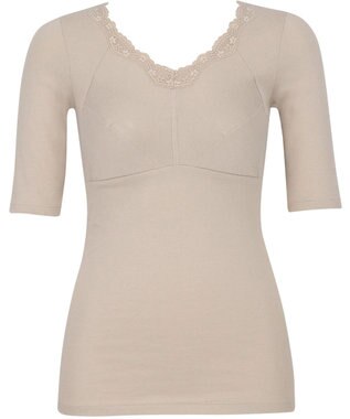 Wing カップ付きあったかインナー オーガニックコットン混(身生地部) ムレにくい 【綿の贅沢 オーガニック】 5分袖 半袖 秋 冬 ET4533 ウイング／ワコール