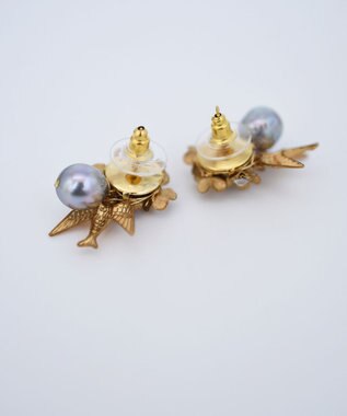 monshiro 【ガラスパール】ハナビワトトリプチ ピアス ゴールド