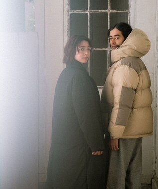 KWD 【日本製/高品質ダウン】BOX DOWN JACKET ダウンジャケット ベージュ