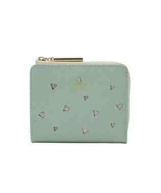 LANVIN en Bleu リュクサンブールハート 二つ折りLファスナー財布