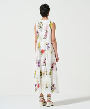 GRACE CONTINENTAL ボタニカルレイヤードワンピース ホワイト