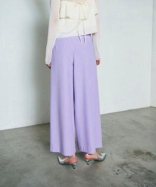GRACE CONTINENTAL ツータックベルトワイドパンツ ラベンダー