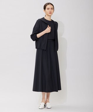 ICB 【接触冷感・UVカット・速乾・洗える】マットスキューバ フレアスカート ブラック系