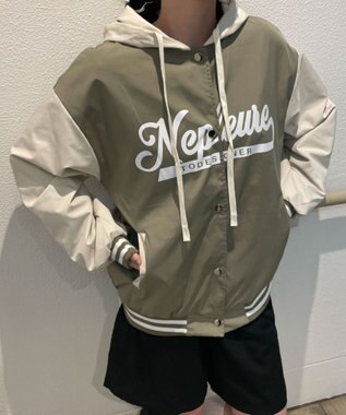 WEGO フード付きブルゾン カーキ