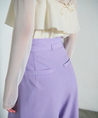 GRACE CONTINENTAL ツータックベルトワイドパンツ ラベンダー
