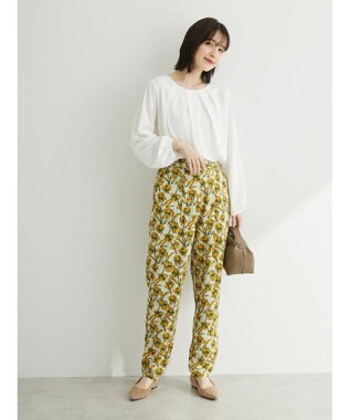 Green Parks Ｂ．レーヨン混プリントパンツ Light Khaki