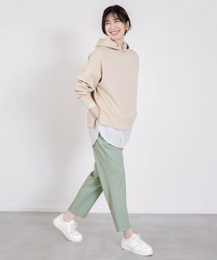 ANY 【洗濯機可能/接触冷感/UVケア】カラーストライプシャツ グレーロンスト