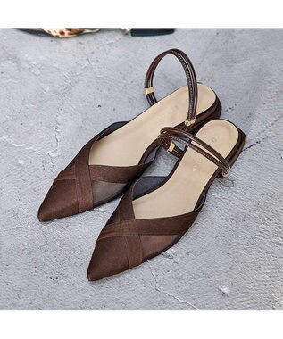 MODE ET JACOMO <carino>【２WAY】バックベルトサンダルパンプス ダークブラウン