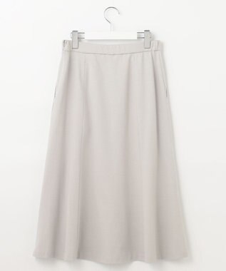 自由区 【好評につき追加生産/洗える】WASHABLEPONTE セミフレアスカート ライトグレー系