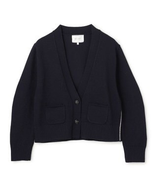 BEIGE， HELIODOR / マリンボタンクロップドカーディガン Navy