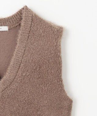 ANY L 【洗濯機可】フェザーニットベスト モカ