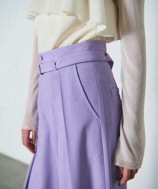GRACE CONTINENTAL ツータックベルトワイドパンツ ラベンダー