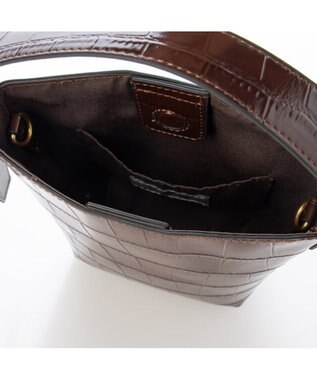 UNBILLION カシュカシュ cachechche / クロコ型押し2wayミニショルダー チョコ