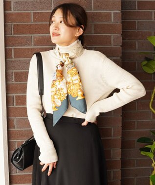 TOQUE 〈大草直子さんアドバイザー〉ベビーアルパカ×シルク ハイネックニット ホワイト