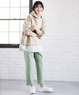 ANY 【洗濯機可能/接触冷感/UVケア】カラーストライプシャツ グレーロンスト