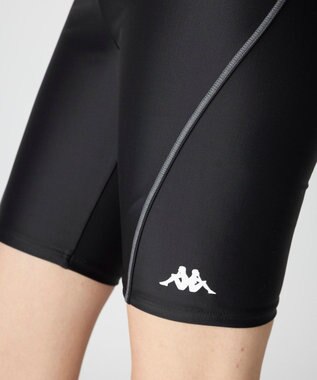 OP／FILA 【Kappa】フルジップ半袖セパレート水着 ブラック×ブルー