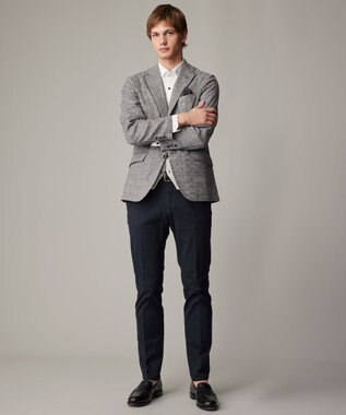 JOSEPH ABBOUD 【25SS・ウエストも伸びる！オーガニックコットン使用】ハイパワーオーガニックピケ パンツ ネイビー系