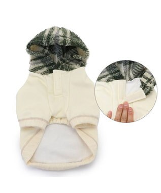 PET PARADISE ペットパラダイス ポケット付きトレーナー 《デニムチェック柄》 小型犬 ホワイト