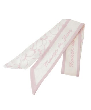 Maison de FLEUR リボンプリントスカーフ Pink