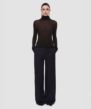 JOSEPH シアーウールリブ ハイネックニット Cocoa