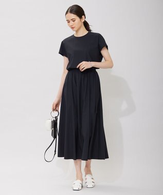 ICB 【接触冷感・UVカット・速乾・洗える】マットスキューバ フレアスカート ブラック系