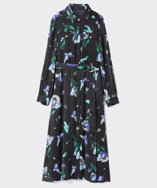 GRACE CONTINENTAL ヴィンテージモチーフドレス ネイビー